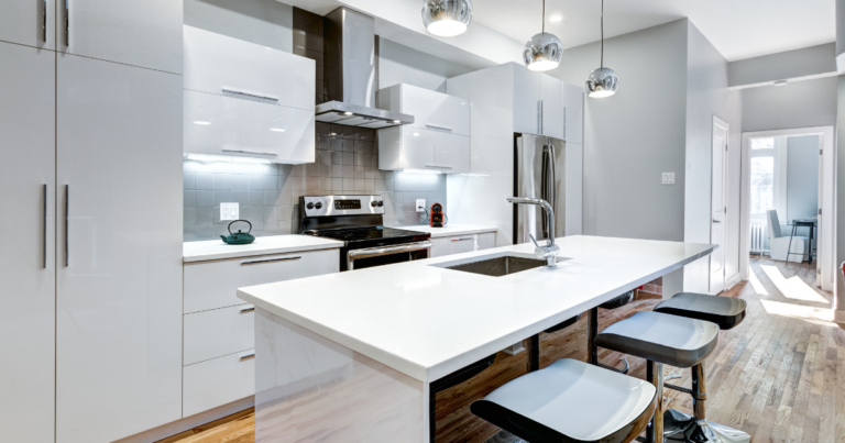Apartment kitchen after a deep cleaning